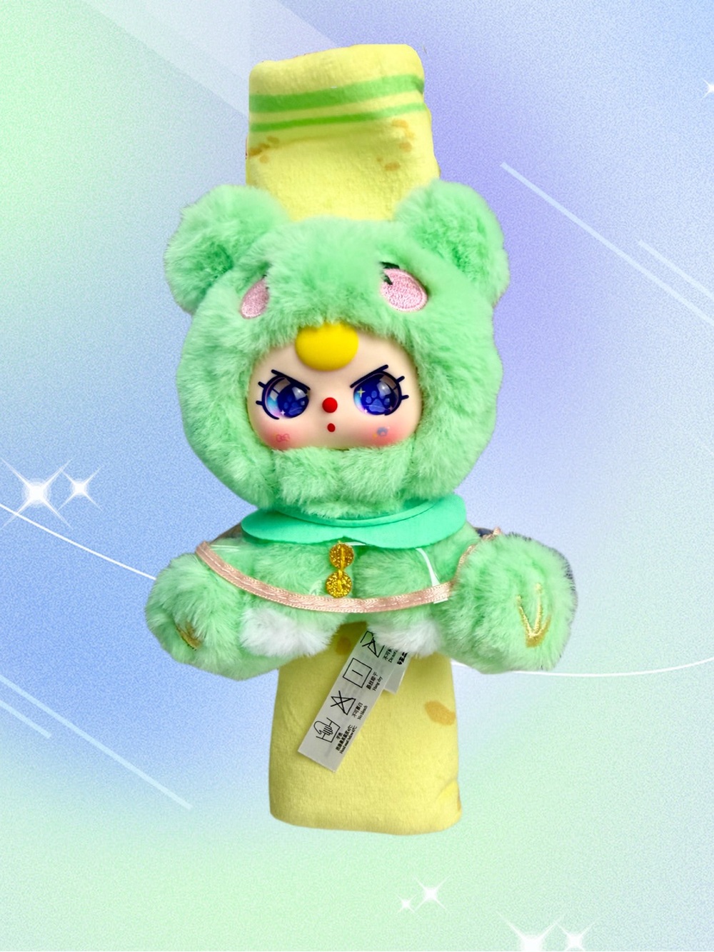 Baby Three FROG 🐸 Green Plush Car Seat Belt Cover Backpack Blind Box Bb3 Velcro